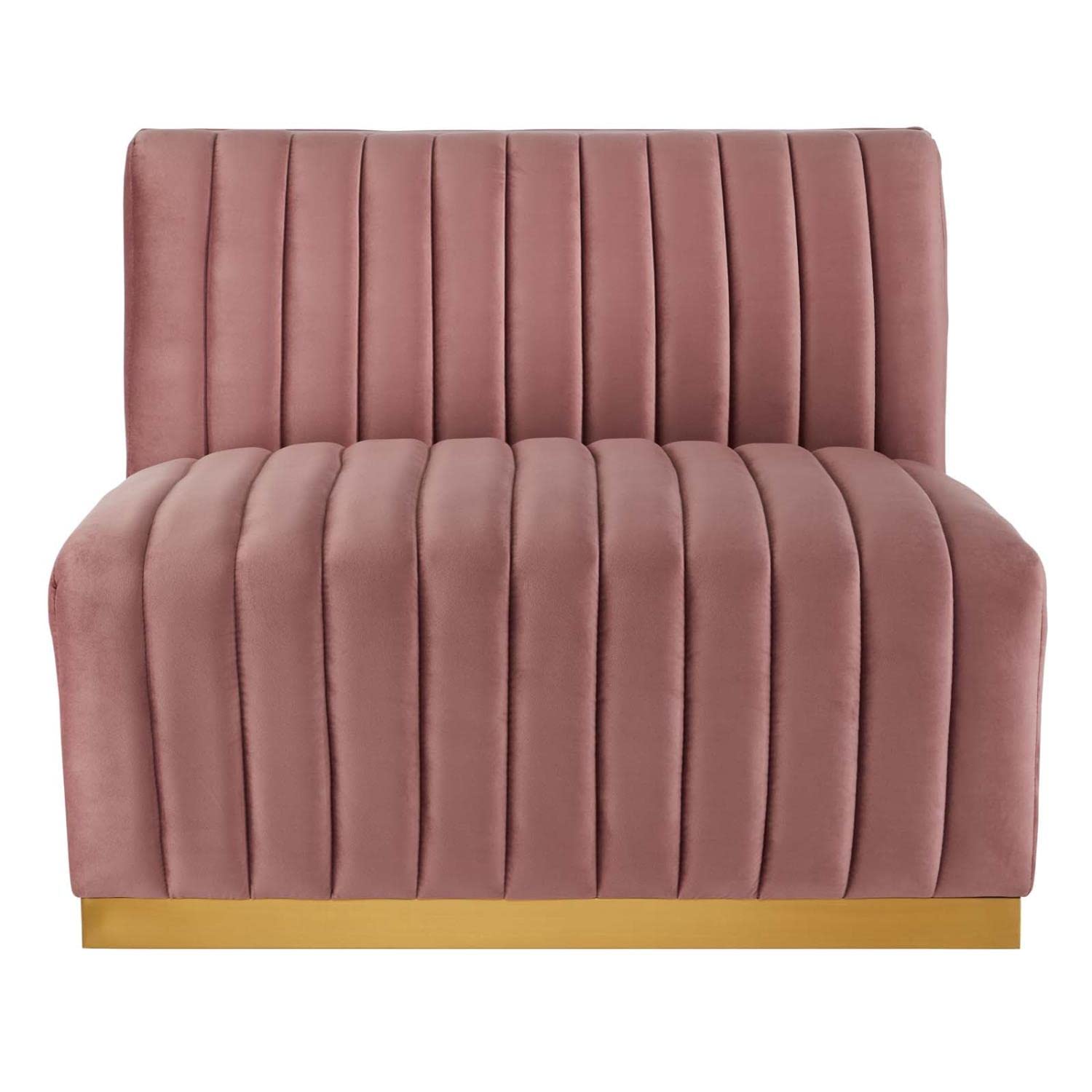Modway Conjure Channel Tufted Performance Velvet Armless Chair - Gold/Dusty Rose